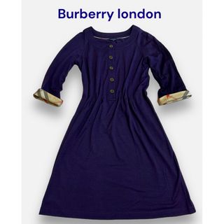 バーバリー(BURBERRY)の『美品』バーバリーロンドン 前開きAラインワンピース メガチェック(ひざ丈ワンピース)