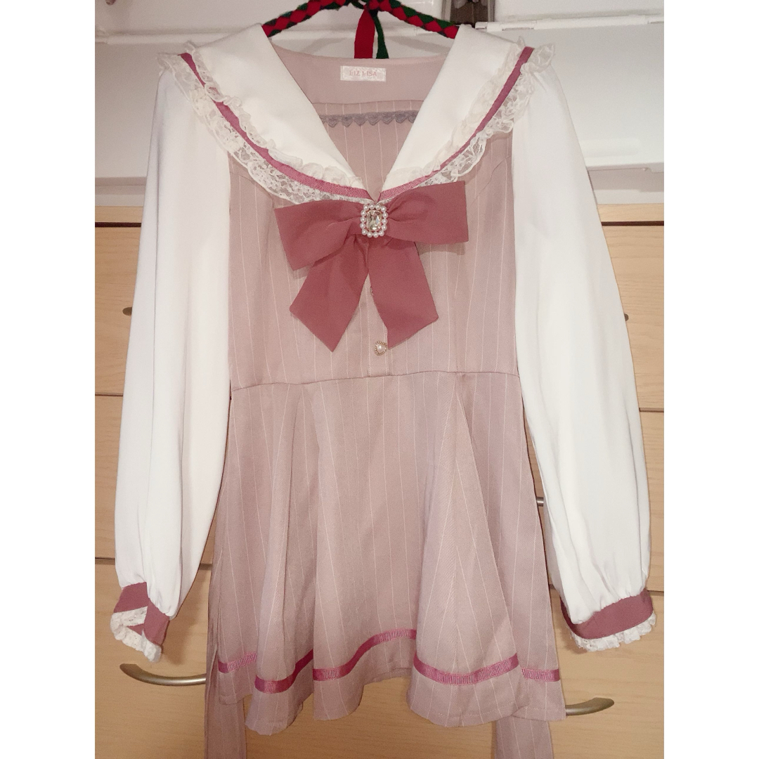 LIZLISAフロントカシュークルbigリボンセットアップ あやしく LIZLISAフロントカシュークルbigリボンセットアップ あやしく