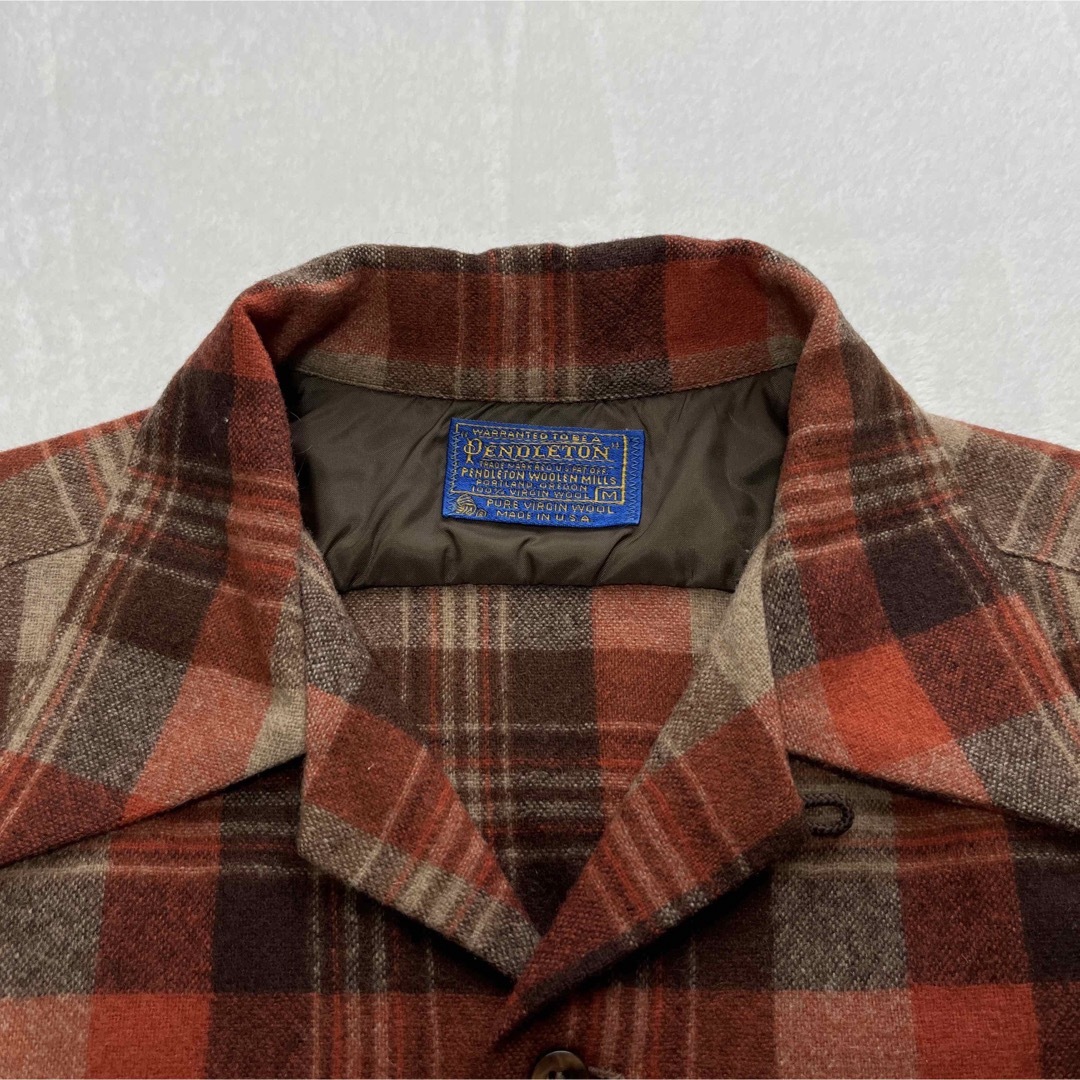 PENDLETON(ペンドルトン)の【極美品】70's PENDLETON ペンドルトン ウール チェックシャツ M メンズのトップス(シャツ)の商品写真