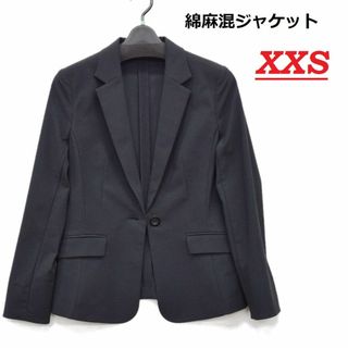 RU - 春夏 ジャケット 黒 ＸXS ポリエステル リネン コットン ストレッチ テーラ