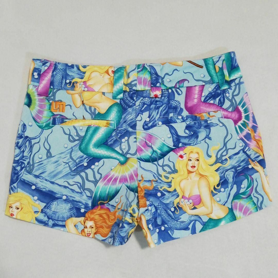 Loudmouth(ラウドマウス)のラウドマウス ショートパンツ LOUDMOUTH 人魚 総柄 レディース 青 スポーツ/アウトドアのゴルフ(ウエア)の商品写真