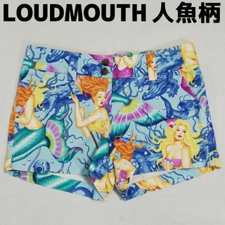 Loudmouth - ラウドマウス ショートパンツ LOUDMOUTH 人魚 総柄 レディース 青