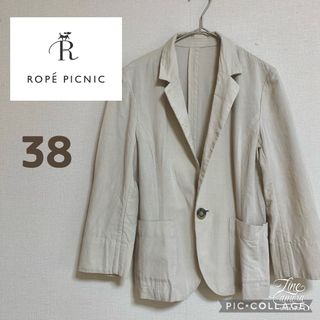 ロペピクニック(Rope' Picnic)のロペピクニック 38 M テーラードジャケット ベージュ 薄手 麻混 春(テーラードジャケット)