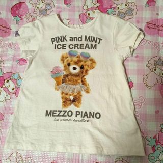 メゾピアノ(mezzo piano)のメゾピアノ　クマプリント　半袖トップス　140　白(Tシャツ/カットソー)