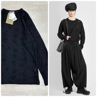 ヨウジヤマモトプールオム(Yohji Yamamoto POUR HOMME)の23aw 新品 ヨウジヤマモト プールオム ダメージ加工 ニット カットソー 3(ニット/セーター)