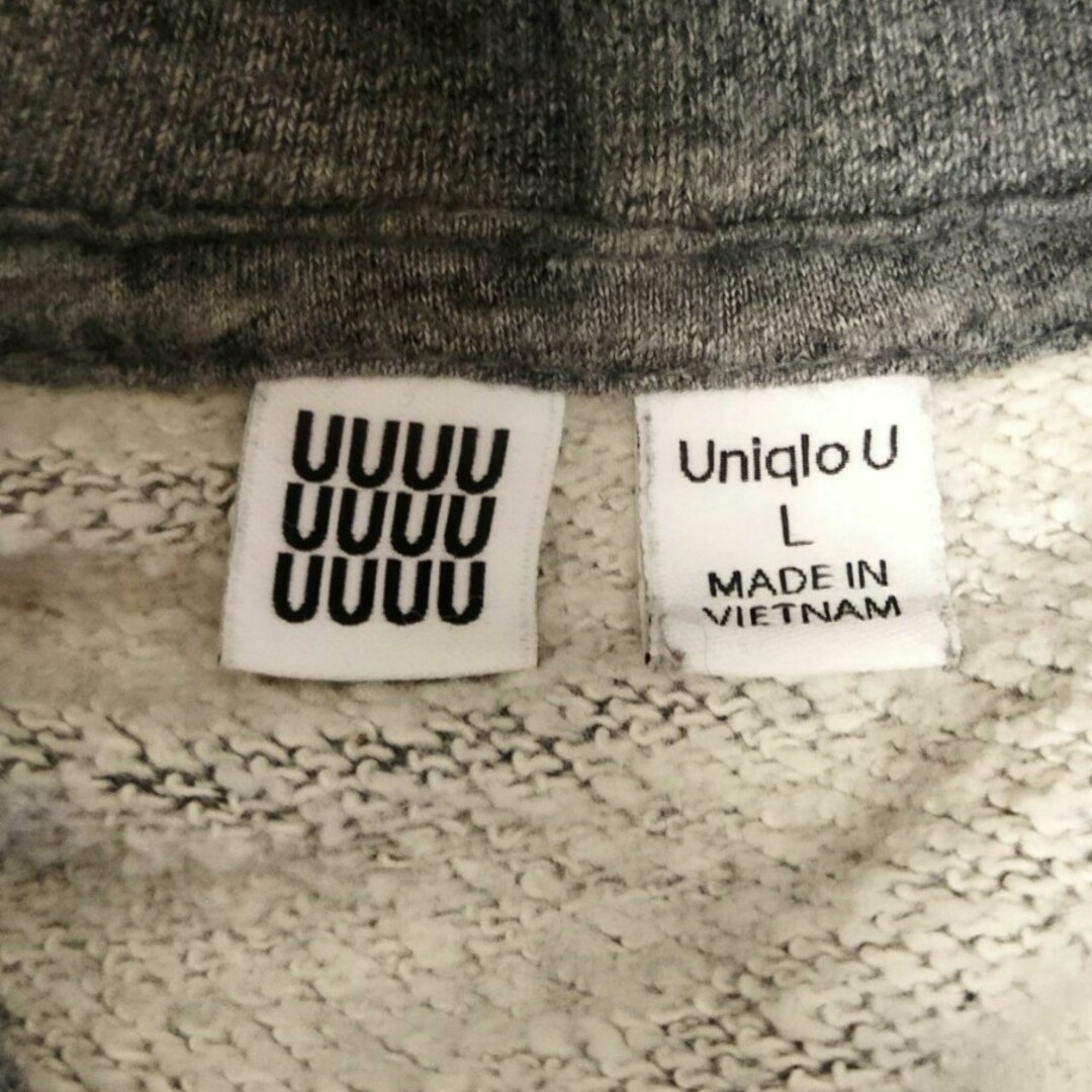 UNIQLO(ユニクロ)のユニクロU 裏パイル プルオーバー パーカー 杢 グレー メンズ L メンズのトップス(パーカー)の商品写真