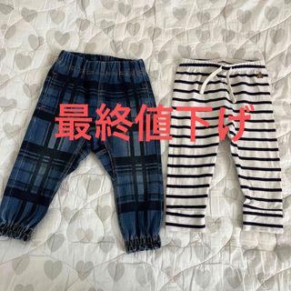 ベビーギャップ(babyGAP)の【値下げ】デニムパンツ babygap ボーダーレギンス 80(パンツ)