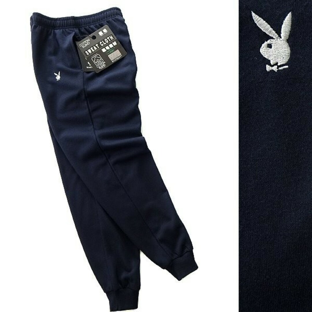 PLAYBOY(プレイボーイ)の新品 プレイボーイ 裏毛 刺繍 スウェット パンツ LL 紺 メンズのパンツ(その他)の商品写真