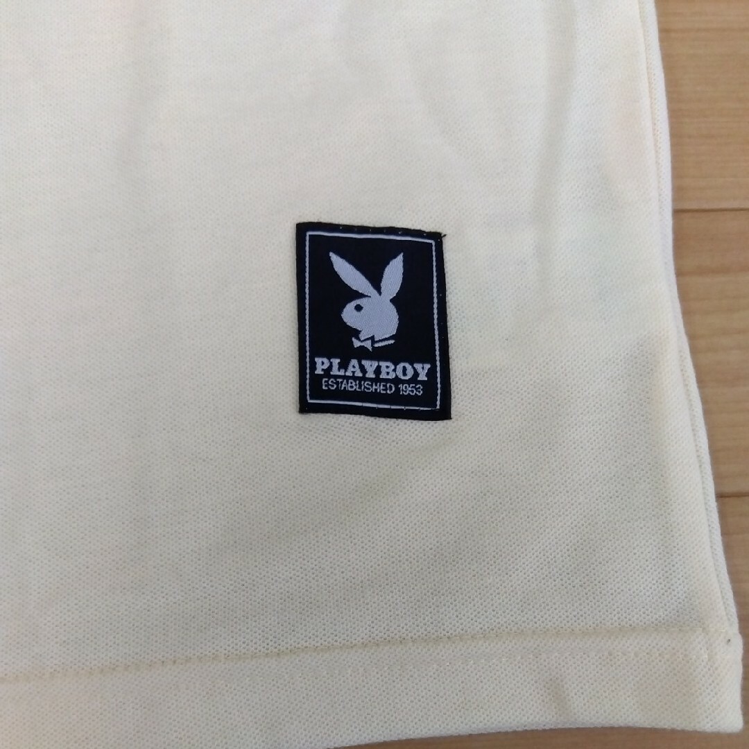 PLAYBOY(プレイボーイ)のL　②プレイボーイ　新品　長袖ポロシャツ　メンズ　イエロー メンズのトップス(ポロシャツ)の商品写真