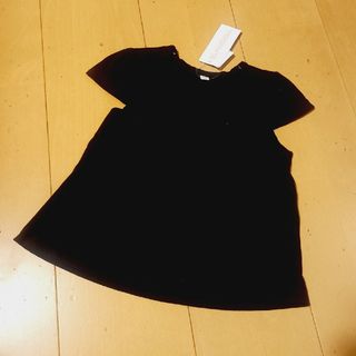 ニシマツヤ(西松屋)の新品タグ付☆無地ノースリーブカットソー☆黒ブラック80cm(Ｔシャツ)