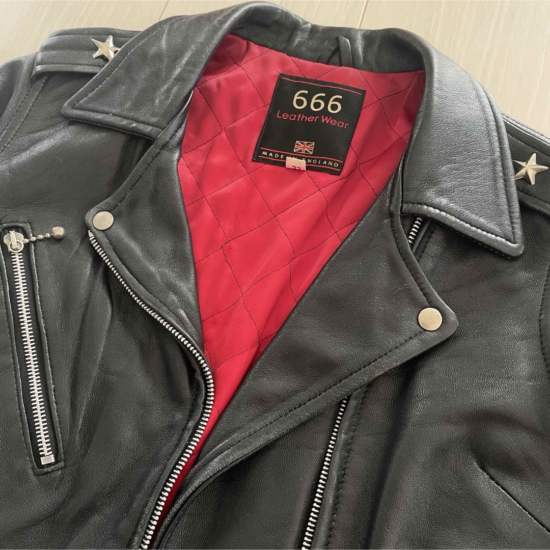 666 Leather Wear ダブルライダースジャケット 32size 666 Leather Wear ダブルライダースジャケット 32size
