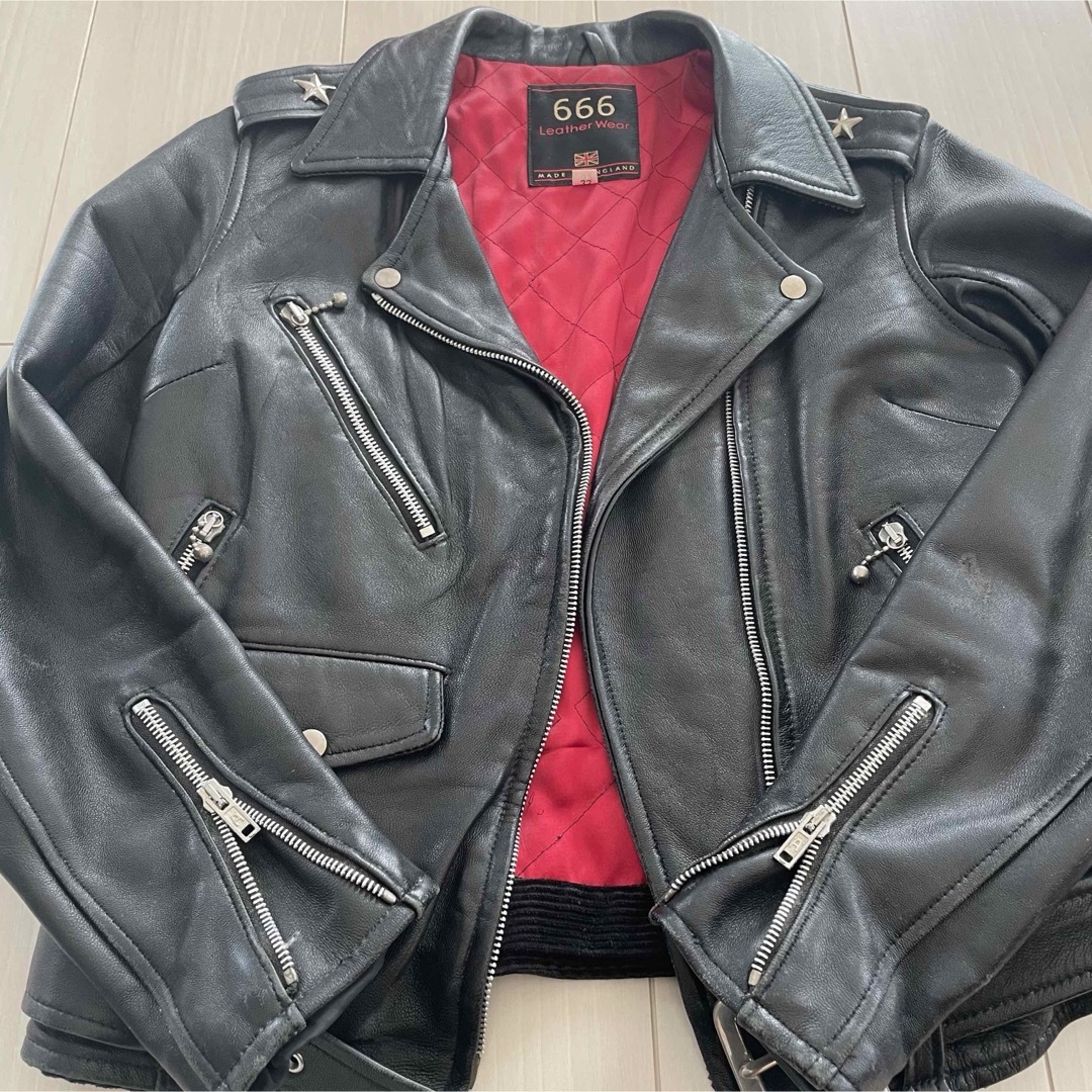 666 Leather Wear ダブルライダースジャケット 32size 666 Leather Wear ダブルライダースジャケット 32size