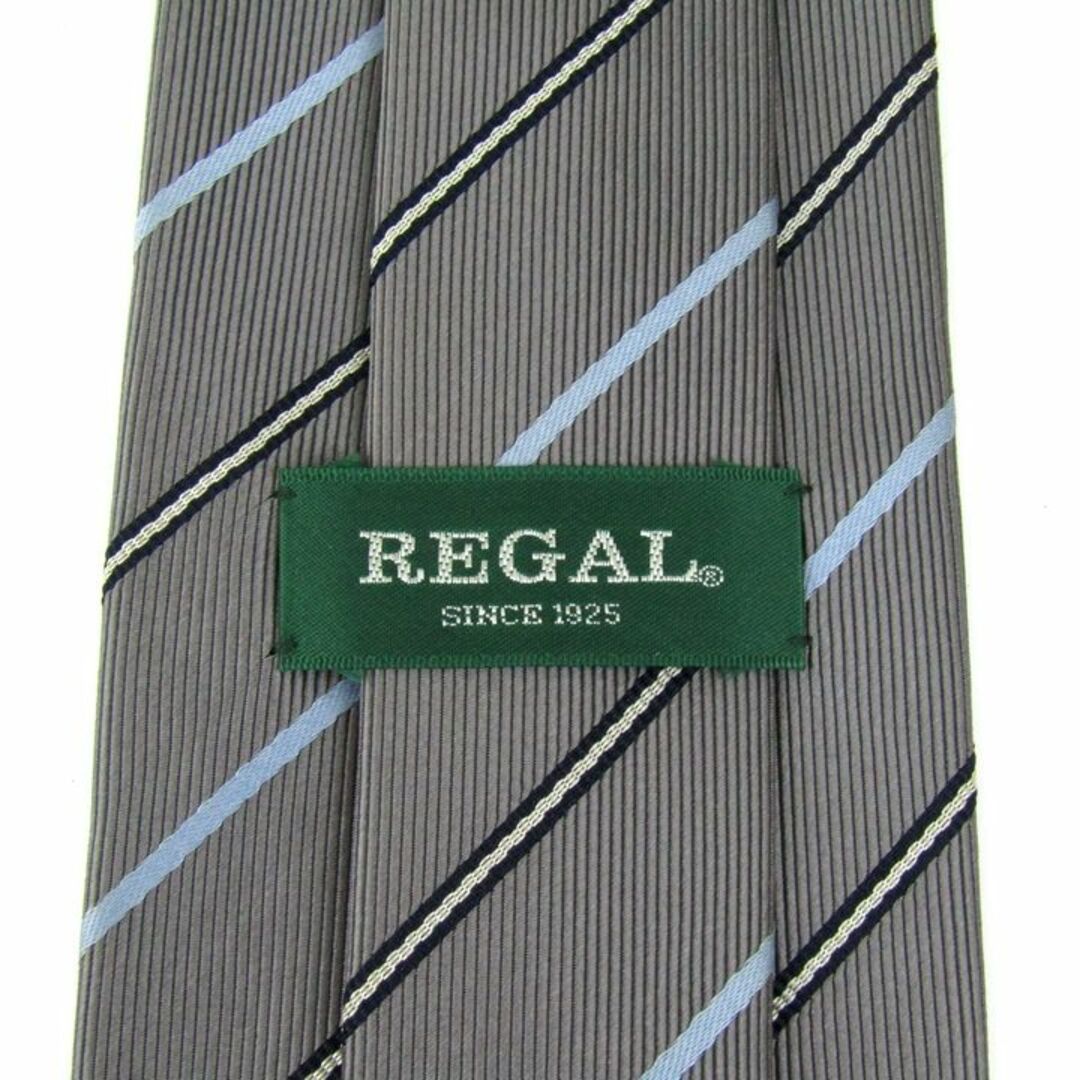 REGAL(リーガル)のリーガル ブランドネクタイ ストライプ柄 シルク 日本製 メンズ グレー REGAL メンズのファッション小物(ネクタイ)の商品写真
