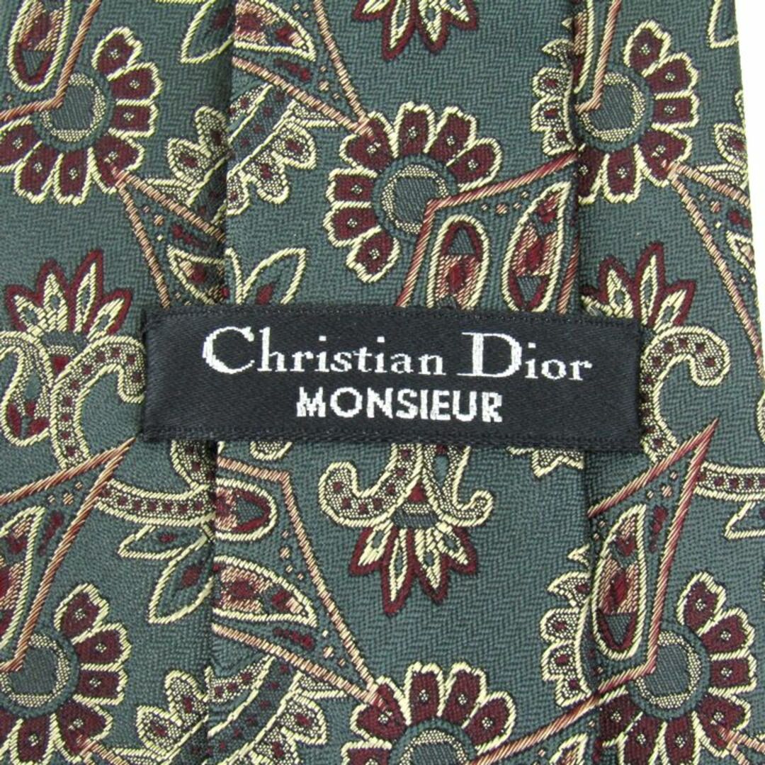 Christian Dior(クリスチャンディオール)のクリスチャンディオール ブランドネクタイ 総柄 ペイズリー シルク メンズ グリーン Christian Dior メンズのファッション小物(ネクタイ)の商品写真