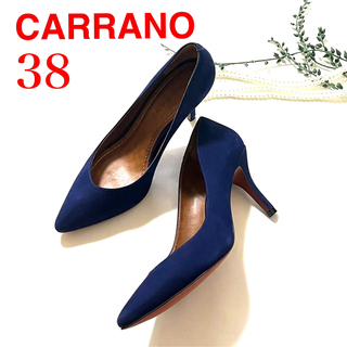 カラーノ(CARRANO)の美脚パンプス！カラーノ CARRANO ヌバック　パンプス　紺　38 24㎝(ハイヒール/パンプス)