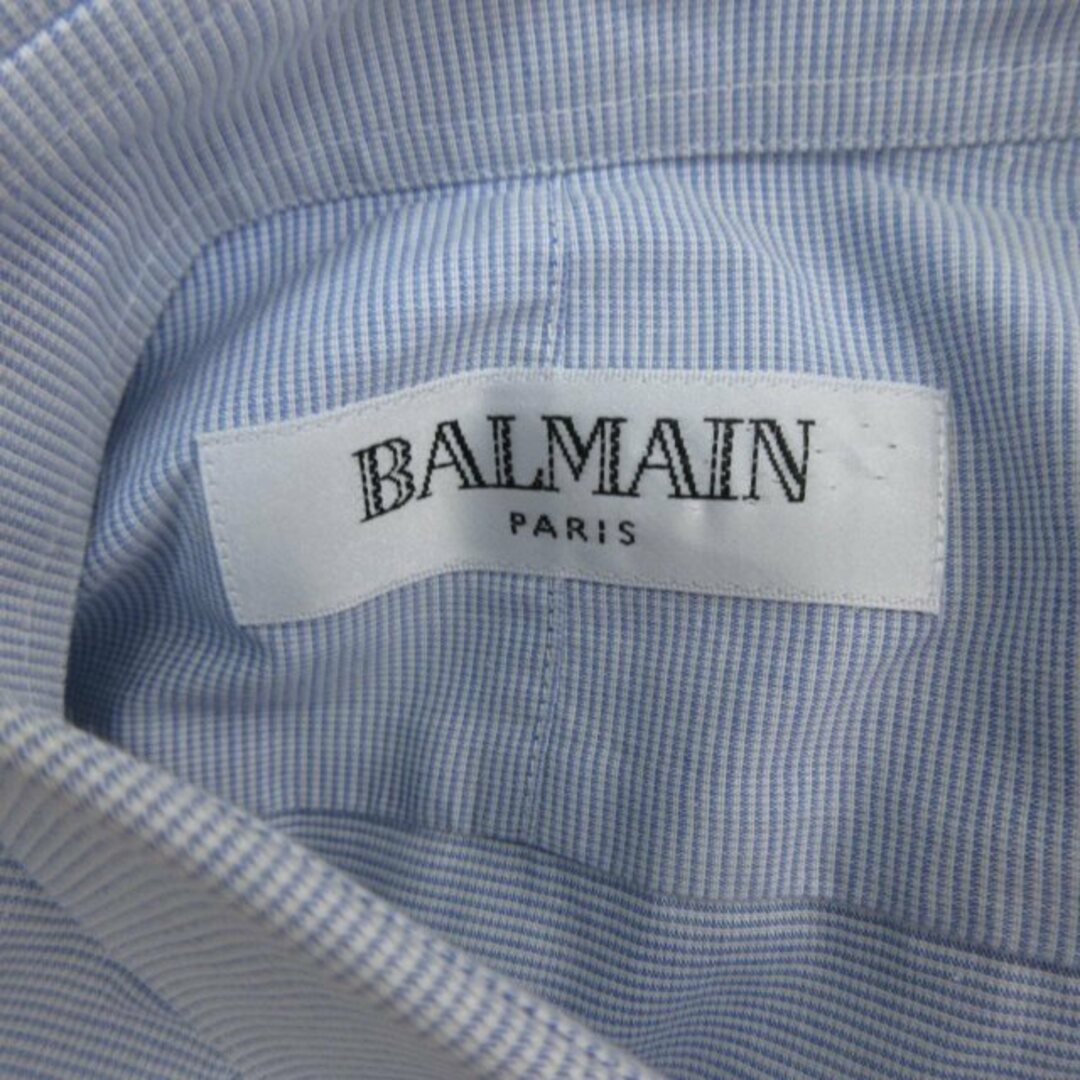 BALMAIN(バルマン)のバルマン BALMAIN シャツ 半袖 ライトブルー系 Lサイズ相当 メンズのトップス(シャツ)の商品写真