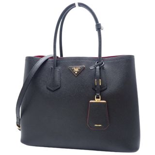 プラダ(PRADA)のPRADA(プラダ) ダブルバッグ ハンドバッグ 2WAY ショルダー 肩掛け トート サフィアーノレザー NERO ネロ ブラック黒 レッド赤 ゴールド金具 B2756T レディース 40802087891【中古】【アラモード】(ハンドバッグ)