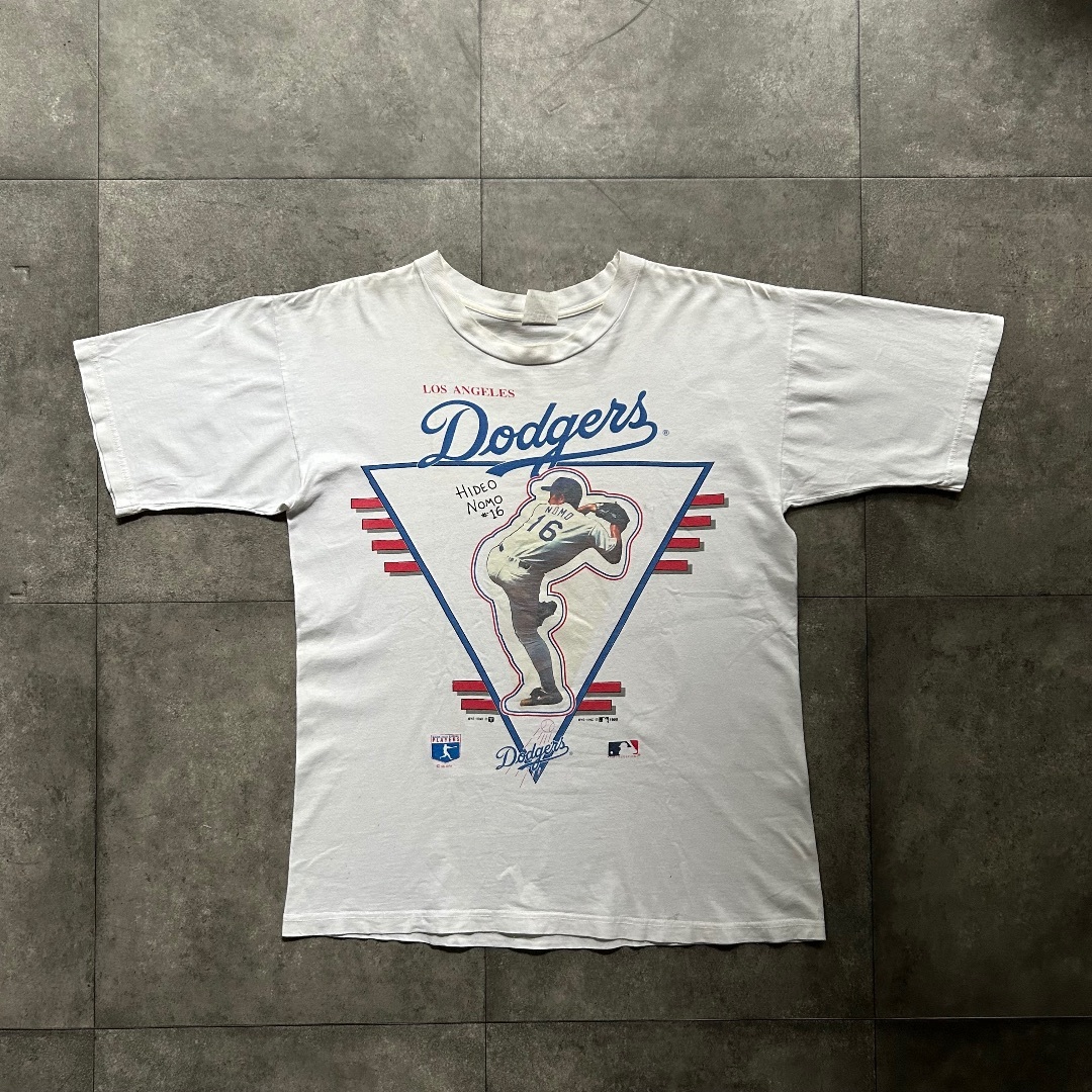 90s 野茂tシャツ メキシコ製 ホワイト L ドジャース MLB メンズのトップス(Tシャツ/カットソー(半袖/袖なし))の商品写真