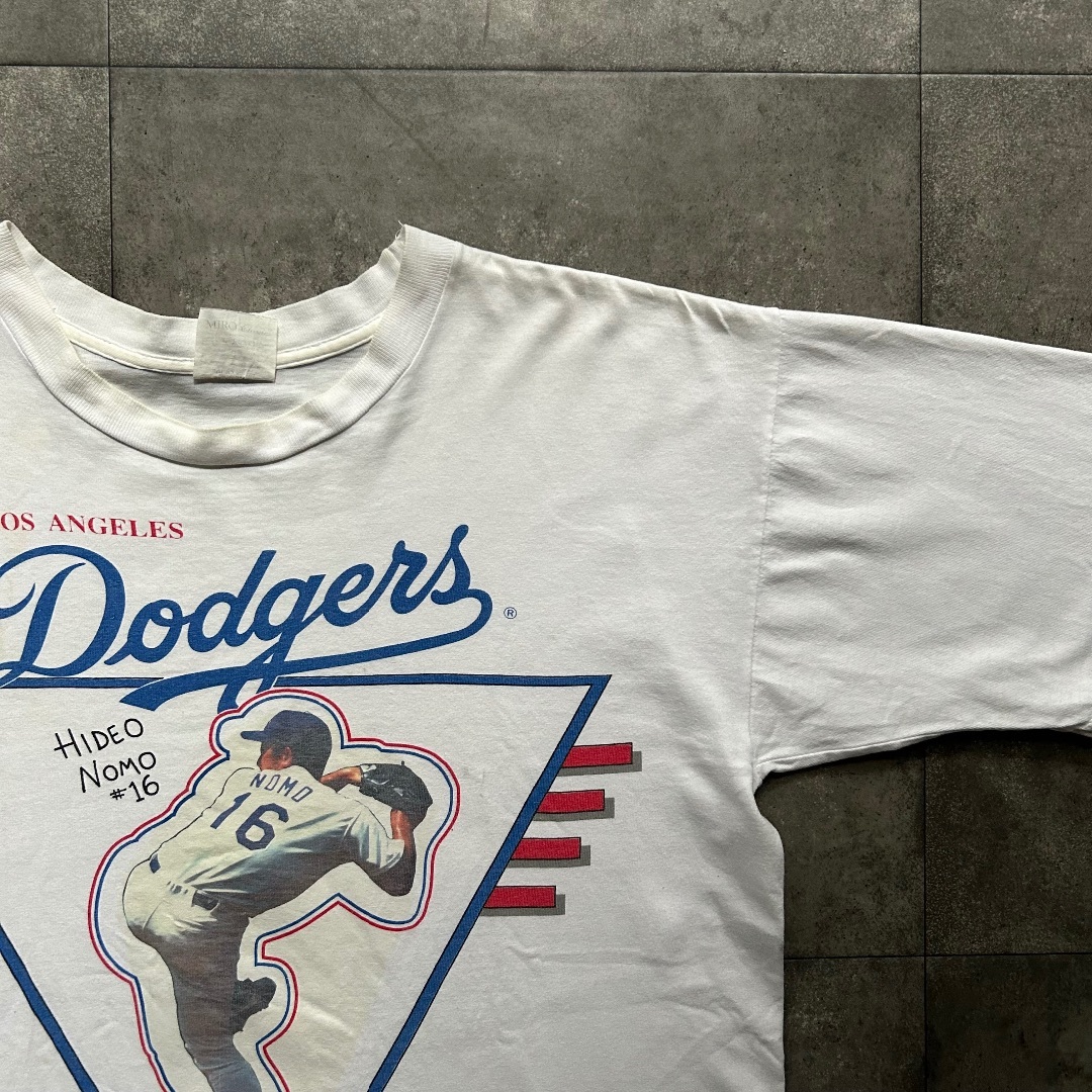 90s 野茂tシャツ メキシコ製 ホワイト L ドジャース MLB メンズのトップス(Tシャツ/カットソー(半袖/袖なし))の商品写真