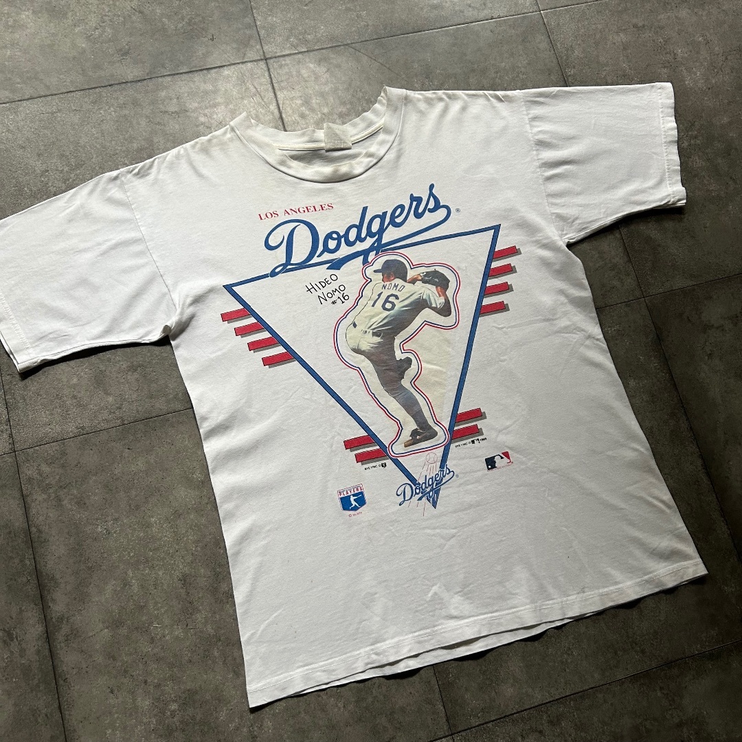 90s 野茂tシャツ メキシコ製 ホワイト L ドジャース MLB メンズのトップス(Tシャツ/カットソー(半袖/袖なし))の商品写真