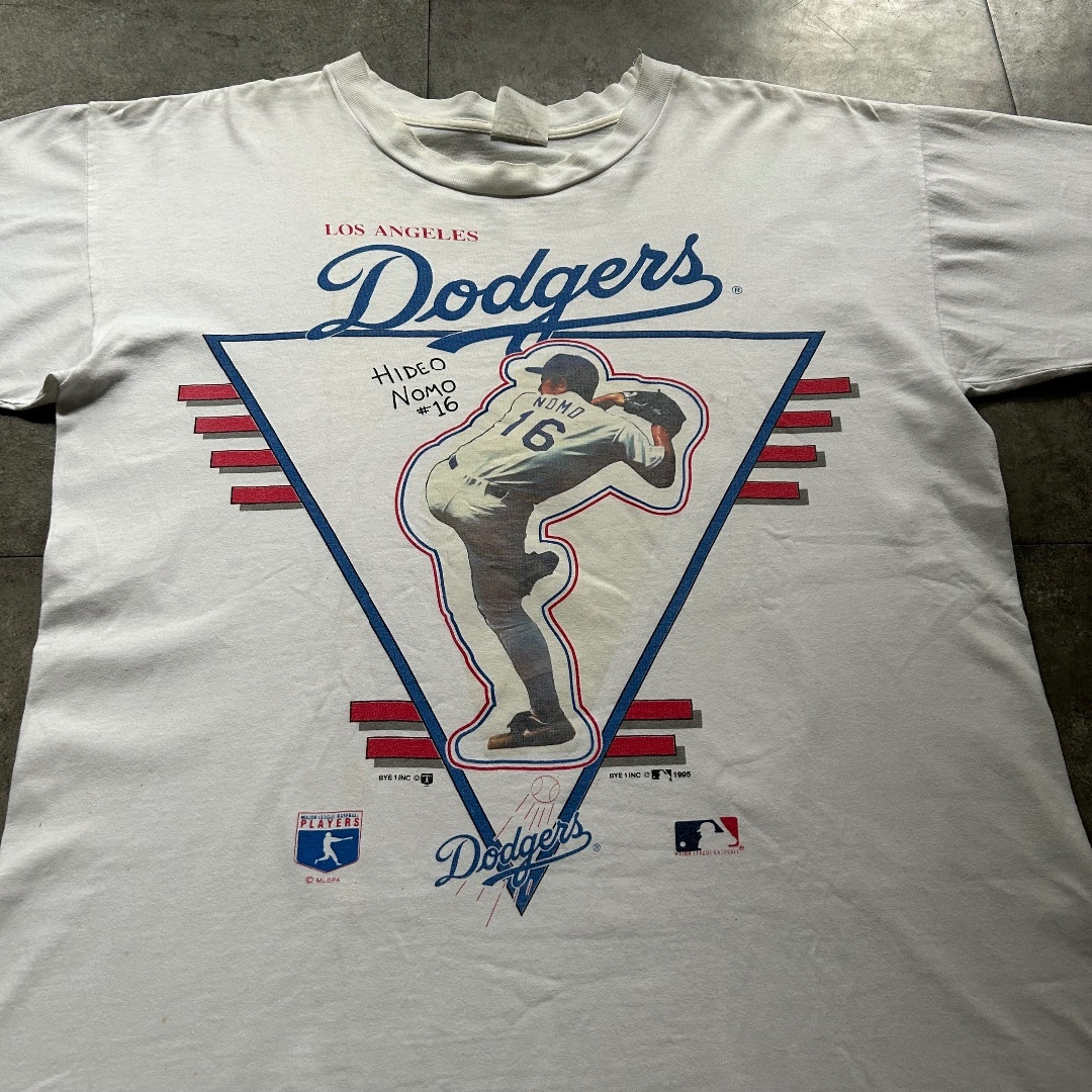 90s 野茂tシャツ メキシコ製 ホワイト L ドジャース MLB メンズのトップス(Tシャツ/カットソー(半袖/袖なし))の商品写真