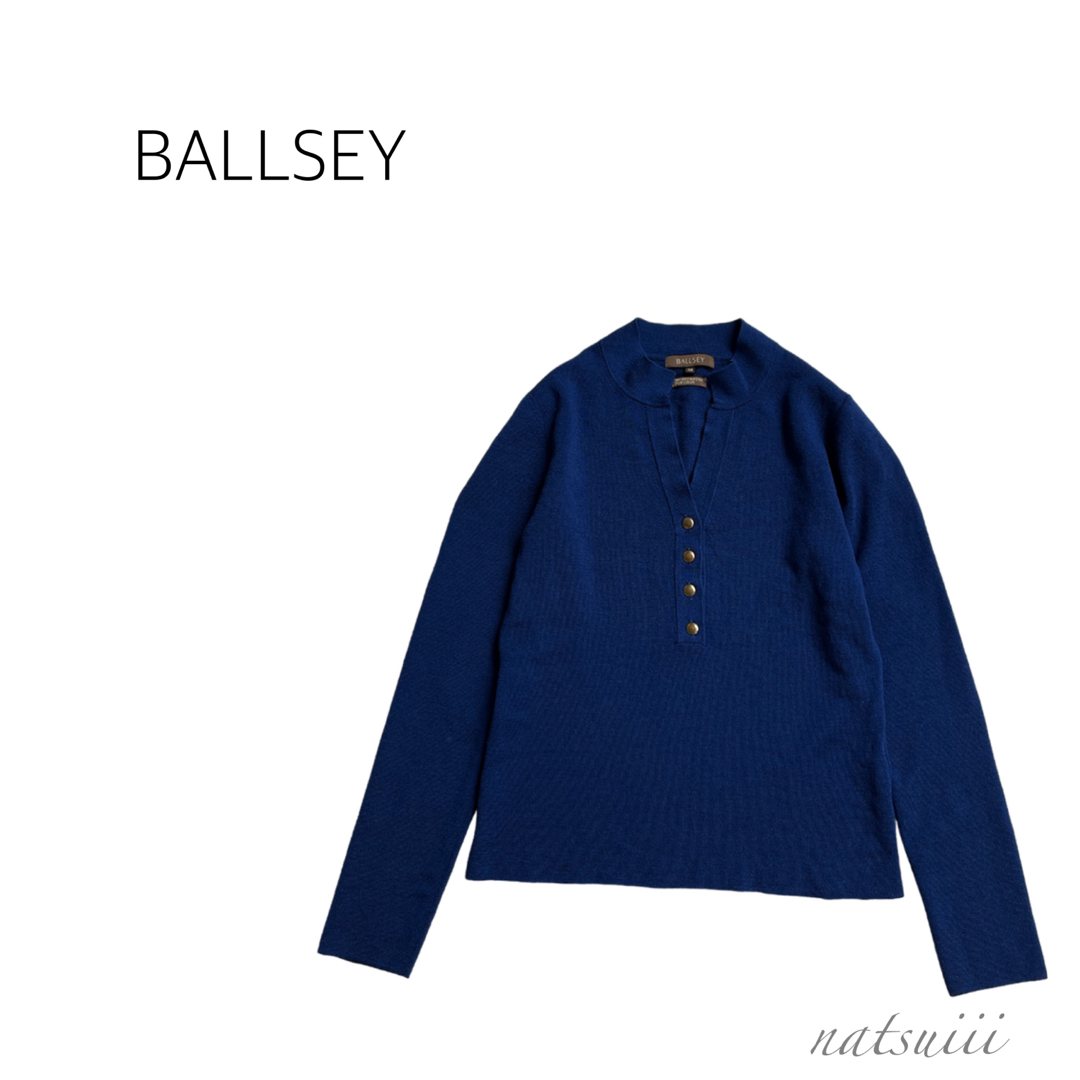 Ballsey(ボールジィ)のBallsey トゥモローランド . ハイネック ブルー プルオーバー ニット レディースのトップス(ニット/セーター)の商品写真