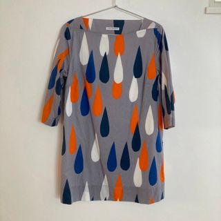 マリメッコ(marimekko)の【美品】マリメッコ  チュニックワンピース　ピサロイ　しずく　人気(ひざ丈ワンピース)