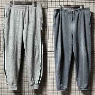 ユニクロ(UNIQLO)の【2枚セット】ユニクロ ワイドパンツ ストライプL 無地XL ゆったり着たい方に(その他)