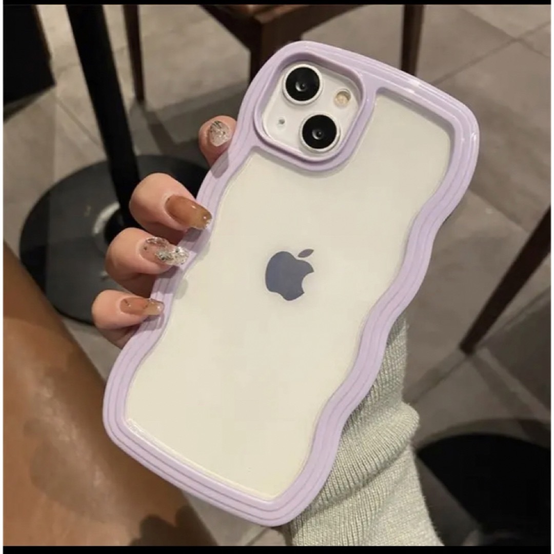【大人気】iPhone13ProMaxケース　ウェーブ　パープル　紫　なみなみ スマホ/家電/カメラのスマホアクセサリー(iPhoneケース)の商品写真