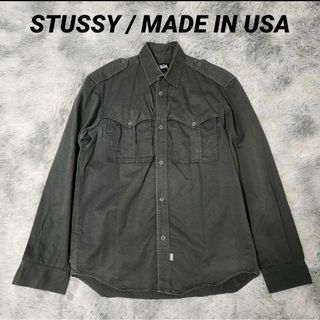 STUSSY - 【希少】90s OLD STUSSY USA製 ミリタリーシャツ ワークシャツ