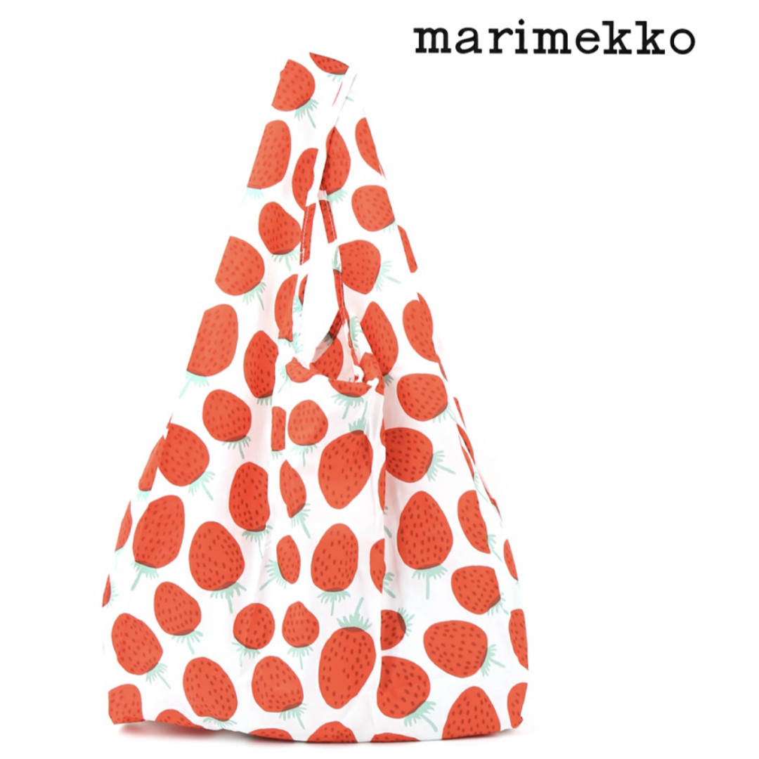 marimekko(マリメッコ)の新品 marimekko MANSIKKA マンシッカ イチゴ スマートバッグ レディースのバッグ(エコバッグ)の商品写真