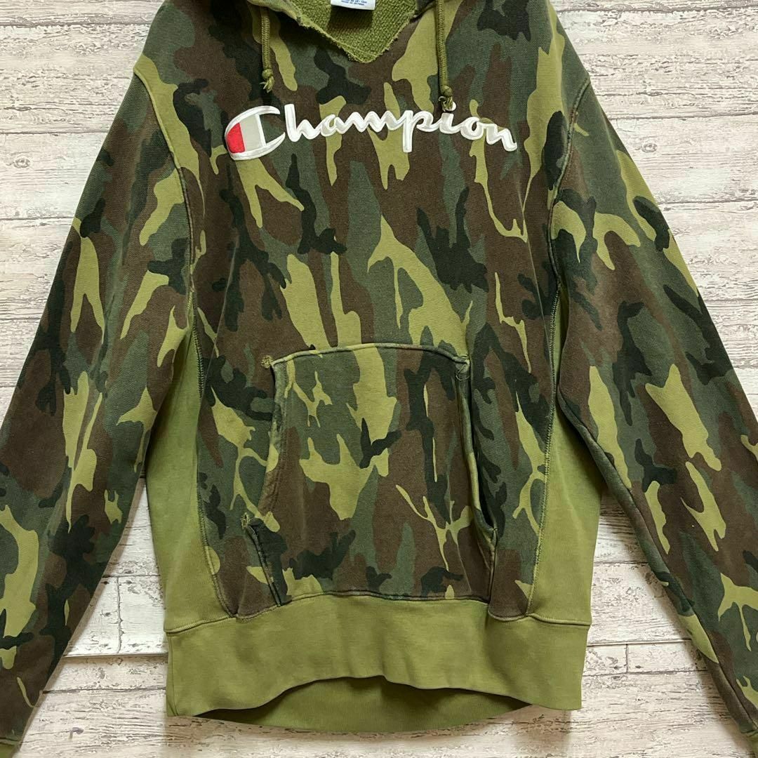 Champion(チャンピオン)のChampion フーディリバースウィーブ迷彩柄刺繍ロゴ 長袖 パーカー L メンズのトップス(パーカー)の商品写真