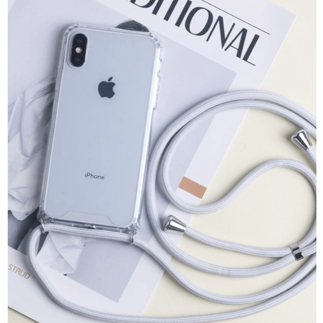 【ラスト1点】iPhone12ProMaxケース　グレー　ショルダー　ストラップ スマホ/家電/カメラのスマホアクセサリー(iPhoneケース)の商品写真