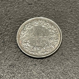 海外アンティークコイン スイス1/2フラン 銀貨　プラスおまけ(貨幣)