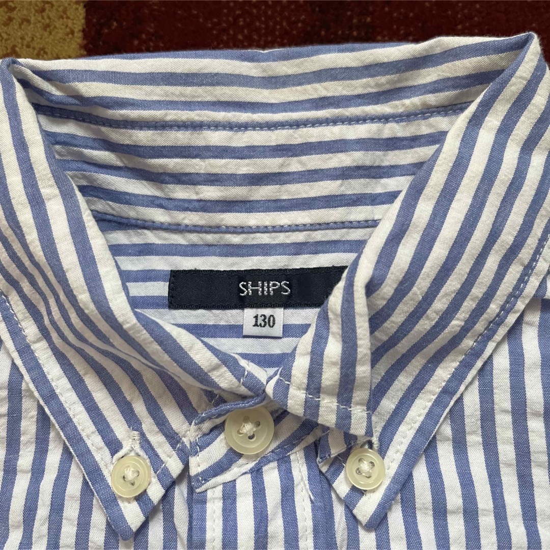 SHIPS(シップス)のSHIPS ストライプボタンダウンシャツ 130cm キッズ/ベビー/マタニティのキッズ服男の子用(90cm~)(ブラウス)の商品写真