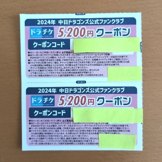 チュウニチドラゴンズ(中日ドラゴンズ)の☆中日ドラゴンズ クーポン 10400円分(野球)