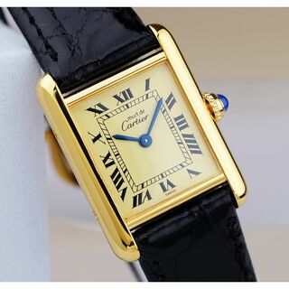 カルティエ(Cartier)の美品 カルティエ マスト タンク アイボリー ローマン SM Cartier(腕時計)