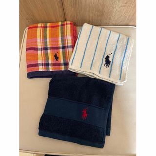 ポロラルフローレン(POLO RALPH LAUREN)の本物ラルフローレンのハンドタオル3点大きめ　1(ハンカチ)