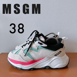 エムエスジイエム(MSGM)のMSGM ダッドスニーカー　38 厚底スニーカー　靴　ベージュ　^(スニーカー)