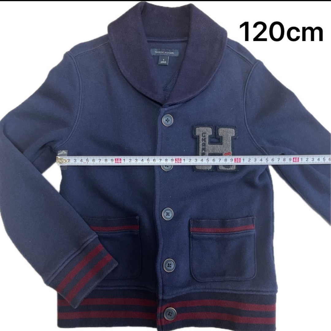 TOMMY HILFIGER(トミーヒルフィガー)のトミーフィルガー、スウェット生地ガーディガンタイプブルゾン、120cm キッズ/ベビー/マタニティのキッズ服男の子用(90cm~)(ジャケット/上着)の商品写真