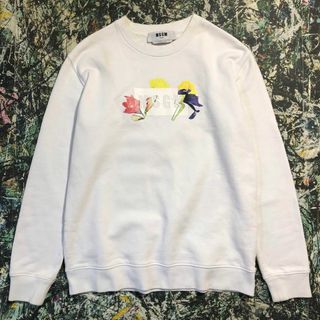 【美品】エムエスジーエム-MSGM-フラワーロゴプリントトレーナー