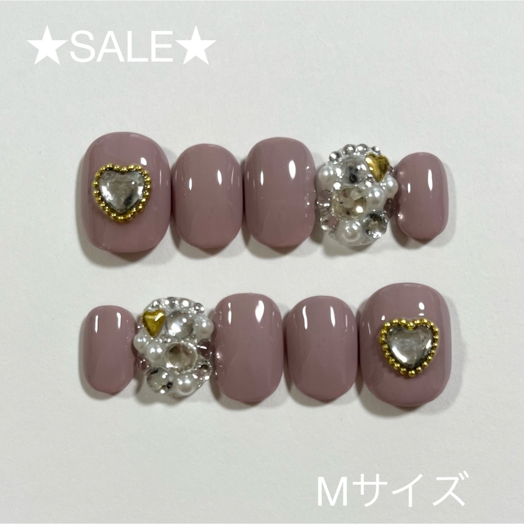 [Mサイズ] ネイルチップ☆ アッシュモカ ハンドメイドのアクセサリー(ネイルチップ)の商品写真