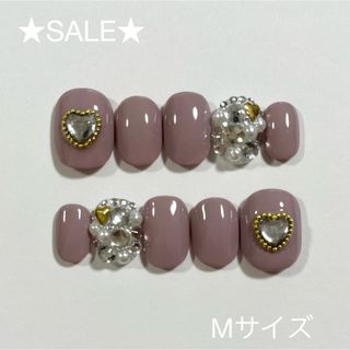 [Mサイズ] ネイルチップ☆ アッシュモカ(ネイルチップ)