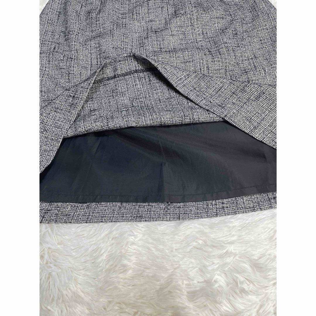 krone(クローネ)のKrone クローネ ツイード フォーマルスーツ スカート グレー 11号L レディースのフォーマル/ドレス(スーツ)の商品写真
