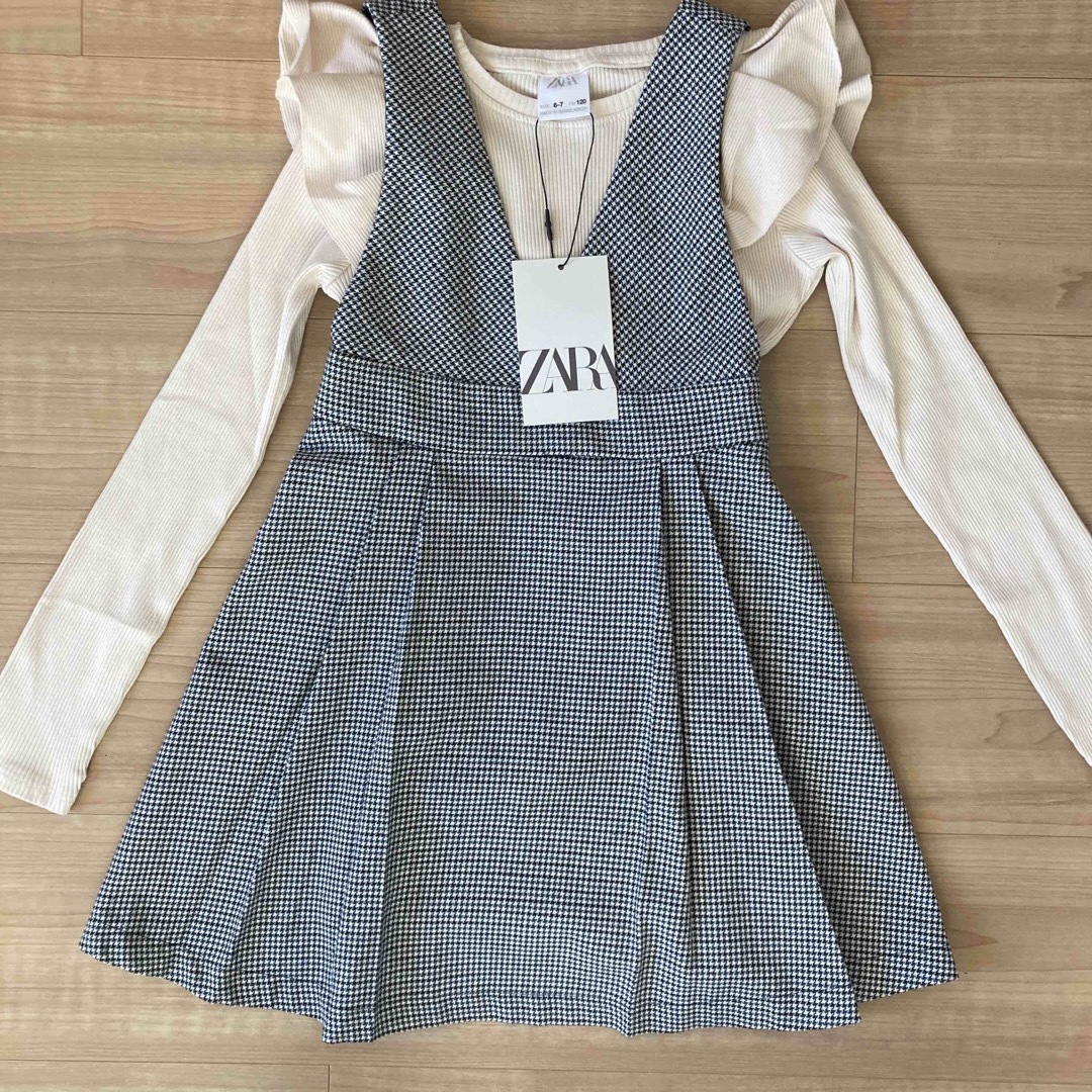 ZARA KIDS(ザラキッズ)の新品　ZARA KIDS  ジャンパースカート　ワンピース　110 キッズ/ベビー/マタニティのキッズ服女の子用(90cm~)(ワンピース)の商品写真