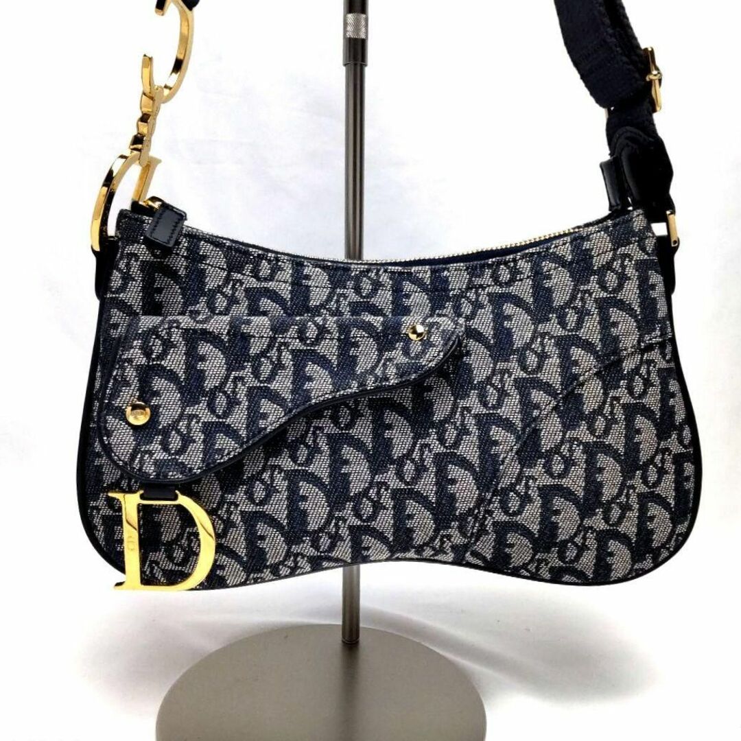Christian Dior(クリスチャンディオール)の★クリーニング済み★ディオール トロッター サドルバッグ ネイビー ヴィンテージ レディースのバッグ(ショルダーバッグ)の商品写真