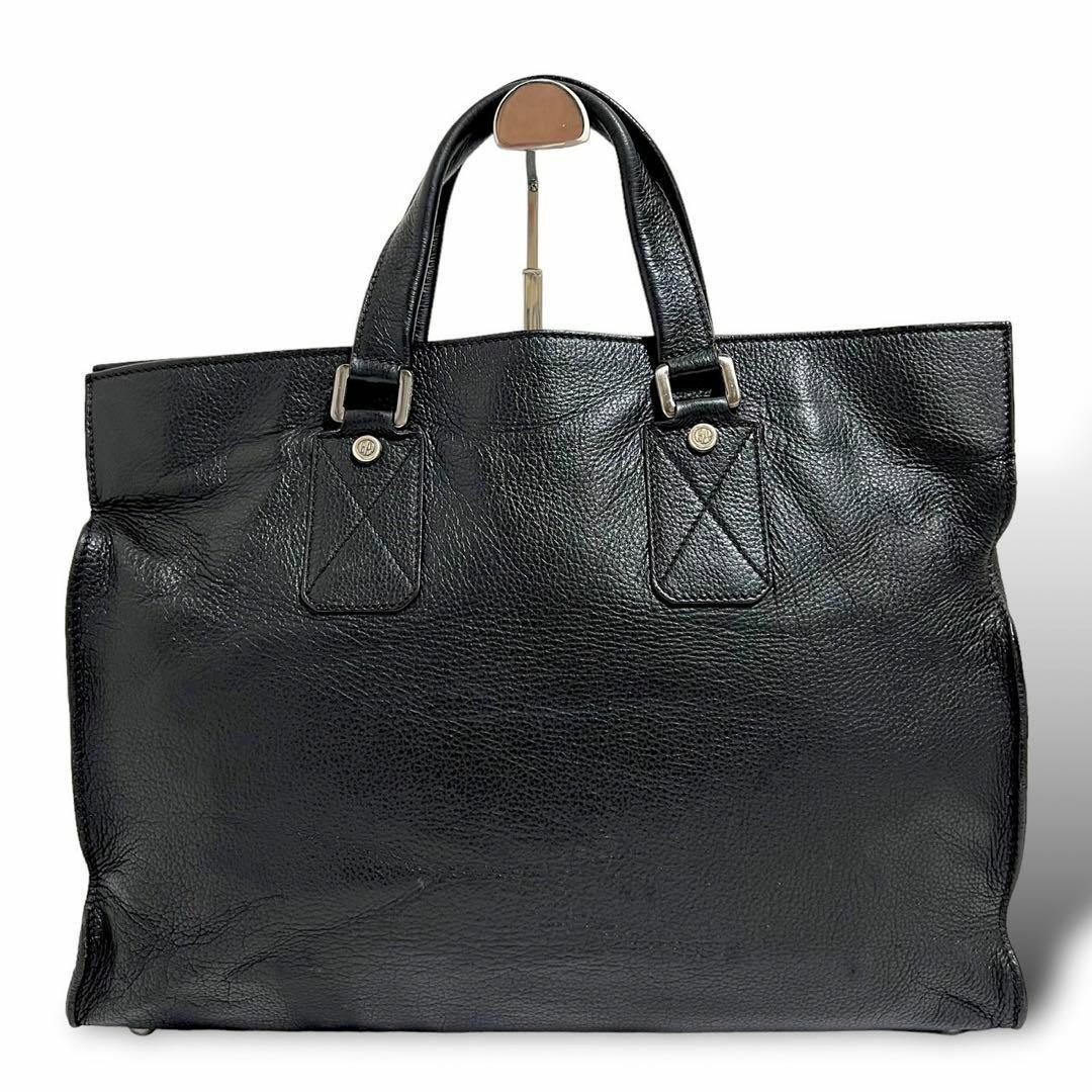 Emporio Armani(エンポリオアルマーニ)の美品　エンポリオアルマーニ トートバッグ　ビジネスバッグ　シボ革　A4収納可　黒 メンズのバッグ(トートバッグ)の商品写真