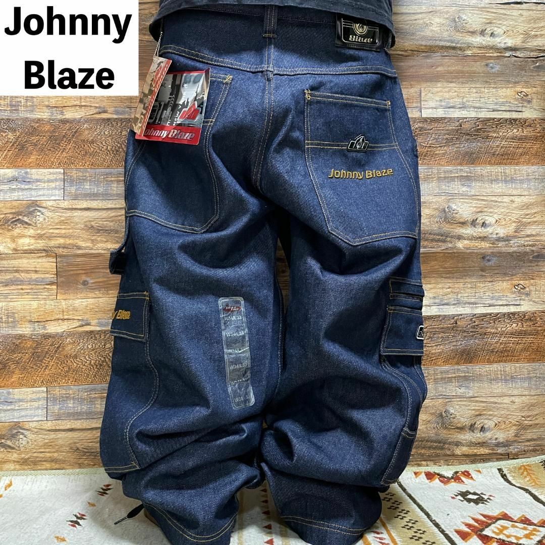 JOHNNY BLAZE - ジョニーブレイズバギーデニムカーゴパンツ JOHNNY BLAZE - ジョニーブレイズバギーデニムカーゴパンツ