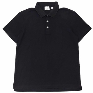 バーバリー(BURBERRY)のバーバリー ポロシャツ Tシャツ 半袖 エンブレムボタン 8027056 黒 L(ポロシャツ)