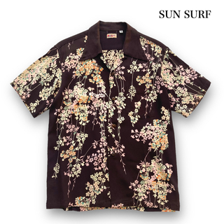 サンサーフ(Sun Surf)の【SUN SURF】サンサーフ 壁縮緬 レーヨンアロハシャツ オープンカラー 桜(シャツ)